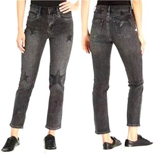 Blanknyc women's jeans the Madison crop pants, star patches,high rise, sz 26.
